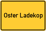 Place name sign Oster Ladekop, Niederelbe