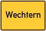 Place name sign Wechtern