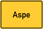 Place name sign Aspe