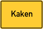 Place name sign Kaken, Kreis Stade