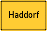 Place name sign Haddorf