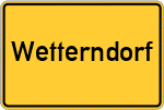 Place name sign Wetterndorf, Kreis Stade