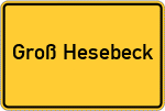 Place name sign Groß Hesebeck