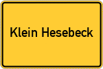 Place name sign Klein Hesebeck