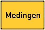 Place name sign Medingen, Niedersachsen