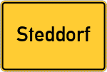 Place name sign Steddorf, Lüneburger Heide