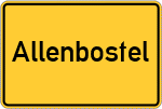 Place name sign Allenbostel, Kreis Uelzen