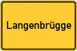 Place name sign Langenbrügge, Niedersachsen