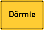 Place name sign Dörmte, Kreis Uelzen