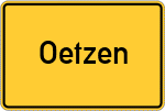 Place name sign Oetzen