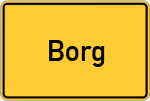 Place name sign Borg, Kreis Uelzen
