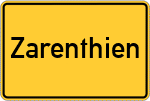 Place name sign Zarenthien