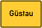 Place name sign Güstau