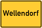 Place name sign Wellendorf, Kreis Uelzen
