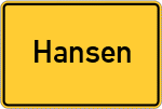 Place name sign Hansen, Kreis Uelzen
