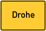 Place name sign Drohe, Kreis Uelzen