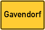 Place name sign Gavendorf