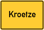 Place name sign Kroetze