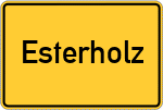 Place name sign Esterholz, Kreis Uelzen