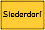Place name sign Stederdorf, Kreis Uelzen