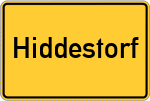 Place name sign Hiddestorf, Kreis Verden, Aller