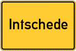 Place name sign Intschede, Kreis Verden, Aller