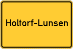Place name sign Holtorf-Lunsen