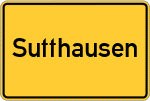 Place name sign Sutthausen