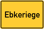 Place name sign Ebkeriege