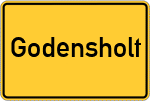 Place name sign Godensholt
