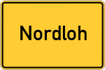Place name sign Nordloh, Kreis Ammerland