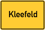 Place name sign Kleefeld