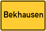 Place name sign Bekhausen