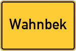 Place name sign Wahnbek, Oldenburg