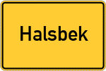 Place name sign Halsbek