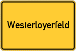 Place name sign Westerloyerfeld