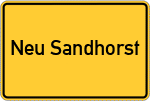 Place name sign Neu Sandhorst, Ostfriesland