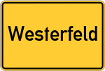 Place name sign Westerfeld, Ostfriesland