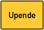 Place name sign Upende