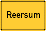 Place name sign Reersum, Kreis Norden