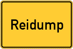 Place name sign Reidump, Kreis Norden