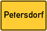 Place name sign Petersdorf, Oldenburg