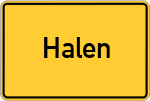 Place name sign Halen, Gemeinde Emstek