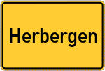 Place name sign Herbergen, Oldenburg