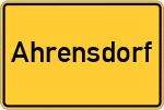 Place name sign Ahrensdorf
