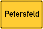 Place name sign Petersfeld, Kreis Cloppenburg