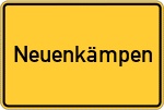 Place name sign Neuenkämpen, Oldenburg