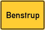 Place name sign Benstrup