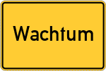 Place name sign Wachtum