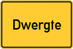 Place name sign Dwergte, Gemeinde Molbergen